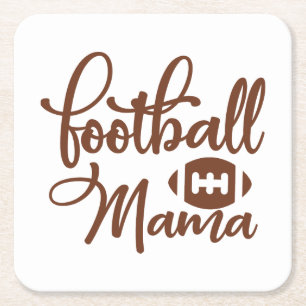 Voetbal Mama Vierkante Kartonnen Onderzetter