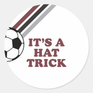 Voetbal Maroon Strepen Hat Trick 3e Verjaardag Ronde Sticker