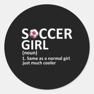 Voetbal Meisje Definitie Grappig Voetbal Meisje Ronde Sticker