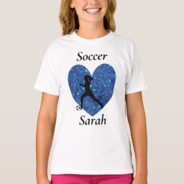Voetbal Meisje met persoonlijke naam T-shirt