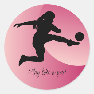 Voetbal Meisje Speler Football Team Ronde Sticker