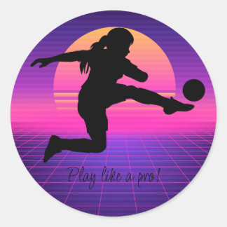 Voetbal Meisje Speler Football Team Ronde Sticker