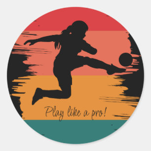 Voetbal Meisje Speler Football Team Ronde Sticker