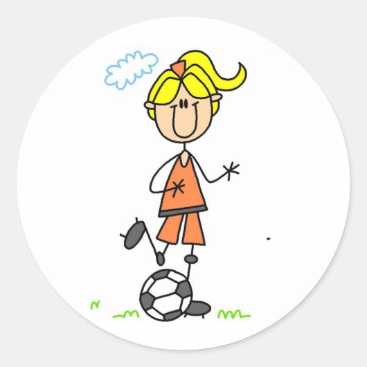 Voetbal Meisje Sticker (Voorkant)