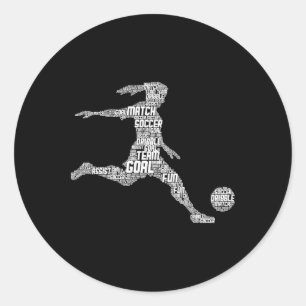 Voetbal meisje vrouwen jeugd speler ronde sticker