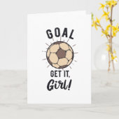 Voetbal Meisjes Inspiratie Gezegde Doel Kaart (Gele Bloem)