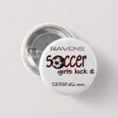 Voetbal meisjes Kick it-knop Ronde Button 3,2 Cm (Voorkant /achterkant)