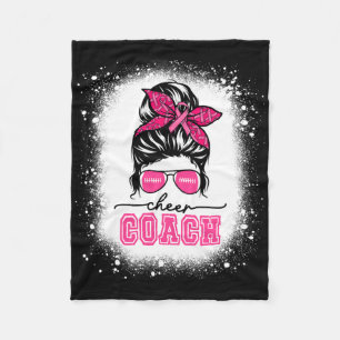Voetbal Messy Bun Mama Cheer Coach Borstkanker Ble Fleece Deken