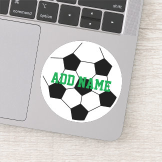 Voetbal met aangepaste naam groen sticker
