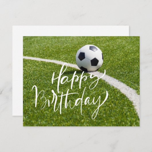 Voetbal met bal en gelukkige verjaardag (Voorkant / Achterkant)