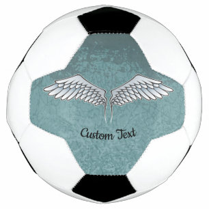 Voetbal met blauw-grijze vleugels