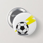 Voetbal met bliksemschicht ronde button 5,7 cm (Voorkant /achterkant)