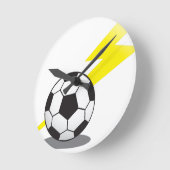 Voetbal met bliksemschicht ronde klok (Hoek)