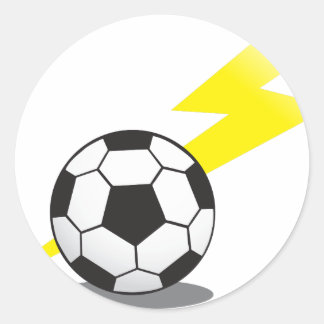 Voetbal met bliksemschicht ronde sticker