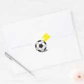 Voetbal met bliksemschicht ronde sticker (Envelop)