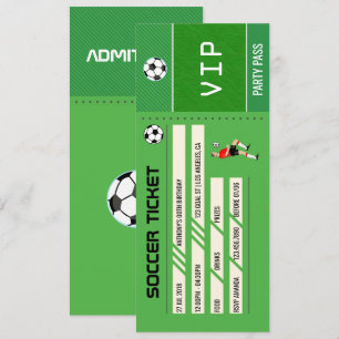 Voetbal met de naam Birthday Party Ticket Entrance Kaart