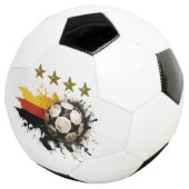 Voetbal met Duitse vlag en vier gouden sterren (Drie kwart)