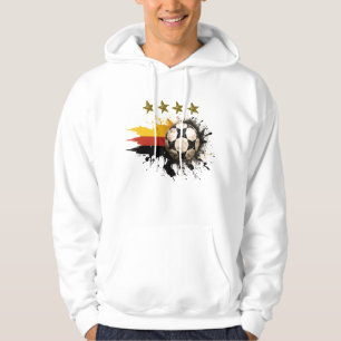 Voetbal met Duitse vlag en vier gouden sterren Hoodie