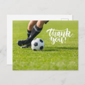 Voetbal met het woord Dank je wel Briefkaart (Voorkant / Achterkant)