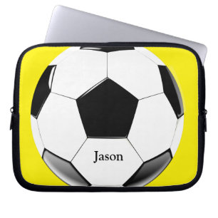 Voetbal met naam Laptop Electronics Bag Laptop Sleeve