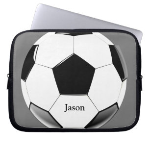 Voetbal met naam Laptop Electronics Bag Sleeve