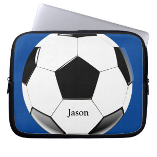 Voetbal met naam Laptop Elektronica tas