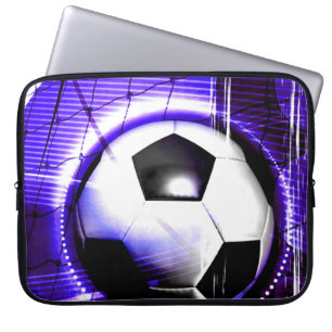Voetbal met naam of teamnaam personaliseren laptop sleeve