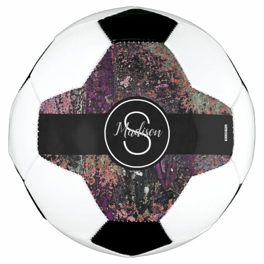 Voetbal met Plum Mix Colors Monogram HAMbyWG (Voorkant)