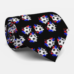 Voetbal met rood wit blauw stropdas