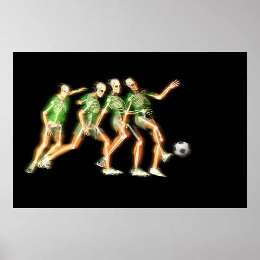 Voetbal met skelet poster (Voorkant)