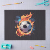 Voetbal met vlammen. tissuepapier (Craft)