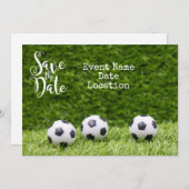 Voetbal met woord opslaan van de datum kaart (Voorkant / Achterkant)