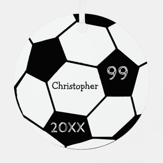 Voetbal Metalen Ornament (Achterkant)