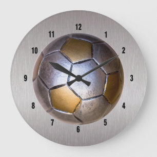Voetbal Metallic Design Grote Klok