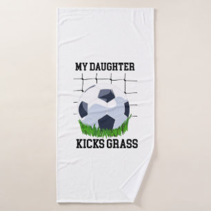 Voetbal - Mijn dochter Kicks Grass Badhanddoek