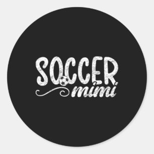 Voetbal Mimi Trots Mimi Op Een Voetbalspeler Mimi Ronde Sticker