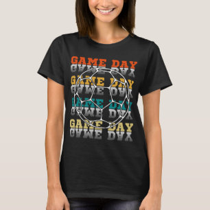 Voetbal Minnaar Kleur Typografie Voor Wedstrijddag T-shirt