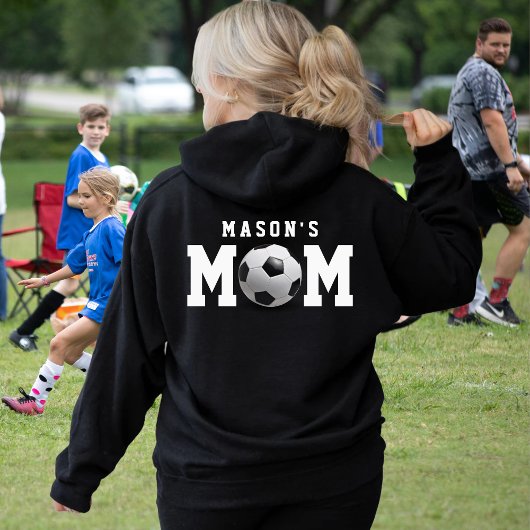 Voetbal Moeder Kind Naam Ouder Zwart Hoodie
