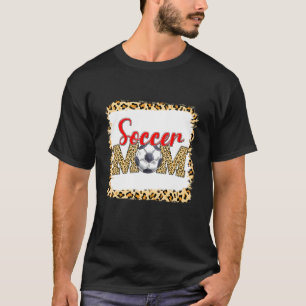 Voetbal Moeder Leopard Sport Ball Moeder Moederdag T-shirt