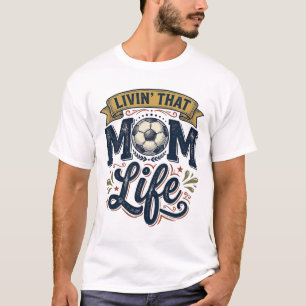 Voetbal Moeder Leven Vintage Gravure Shirt Ontwerp