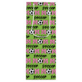Voetbal Moeder Moederdag Patroon Wijn Cadeautas (Voorkant)