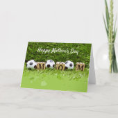 Voetbal Moederdag met bal en woord MOM Kaart (Voorkant)