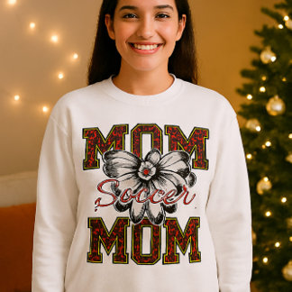 Voetbal Mom Leopard Print T-shirt met strik en blo