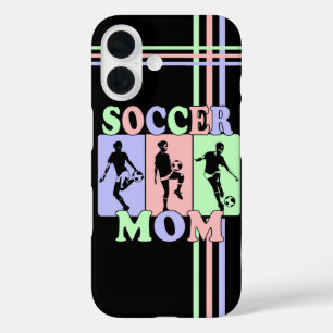 Voetbal Mom Pastels iPhone 16 Hoesje