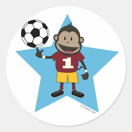 Voetbal Monkey sticker (Voorkant)
