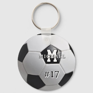 Voetbal Monogram Voetbal Sportsfoto Sleutelhanger