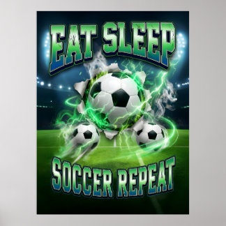 Voetbal Muurkunst - Retro 90s Bootleg Stijl Poster