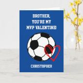 Voetbal MVP Valentijnsdag Brother Kaart (Gele Bloem)