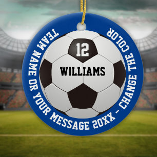 Voetbal Naam team team aangepaste naam Keramisch Ornament