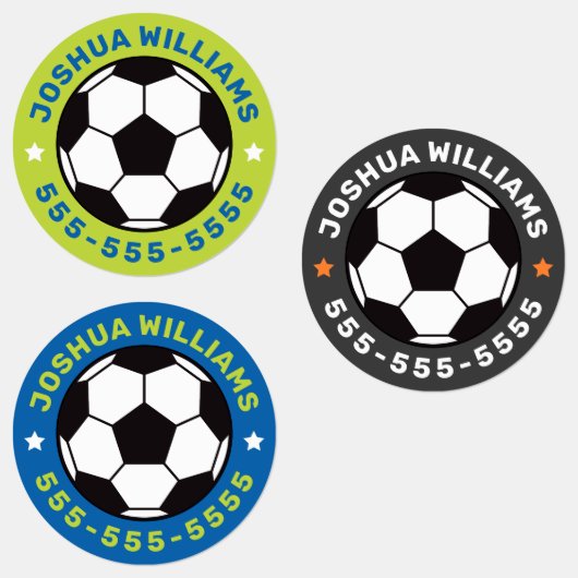 Voetbal naam telefoonaantal ronde eigenschap labels (Groep)